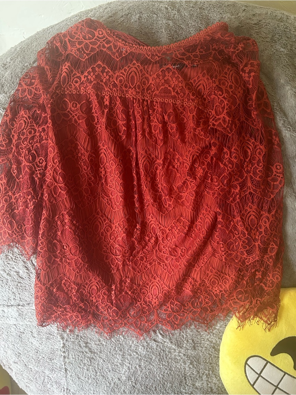 Crimson Blu Pepper Lace Blouse